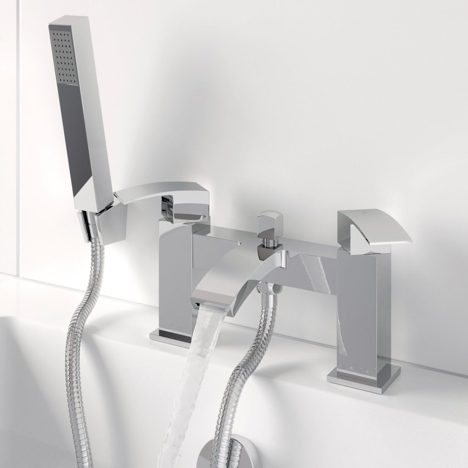 Modern Bathroom Tap Set Square Water Basin Mixer Bath Filler Shower ...