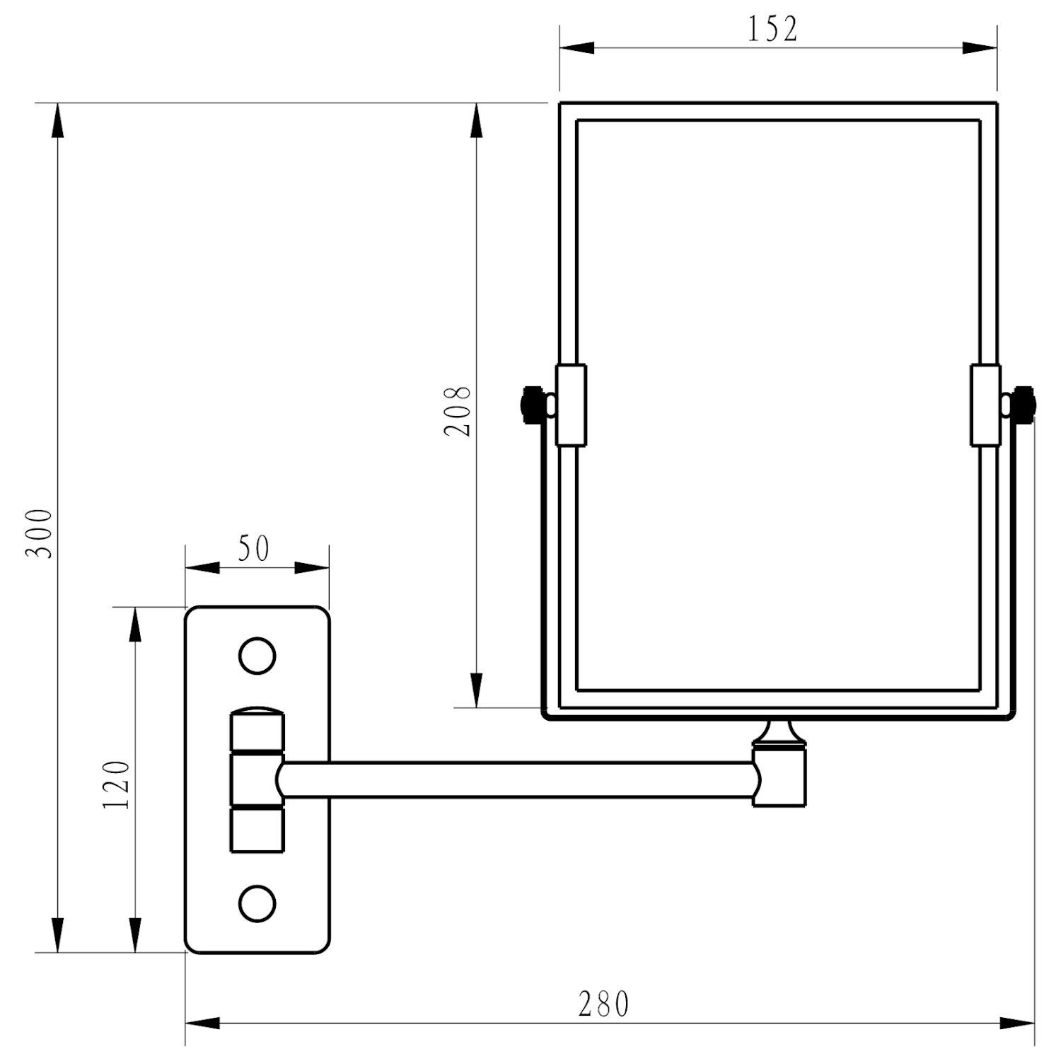 Wall Mounted 3x Magnifying Bathroom Mirror Shaving MakeUp Extending
