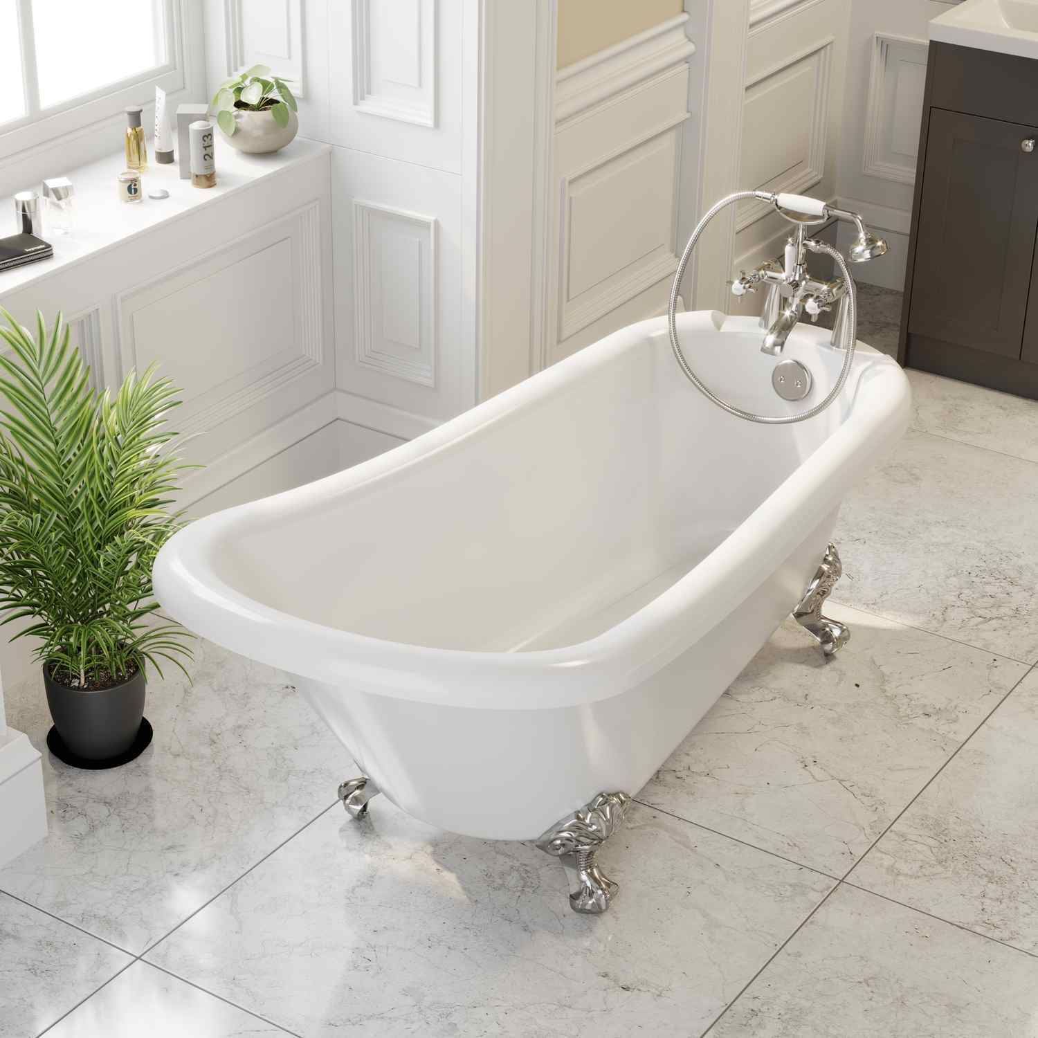 Traditional Freestanding Bath Roll Top Acrylic Baths Double Ended