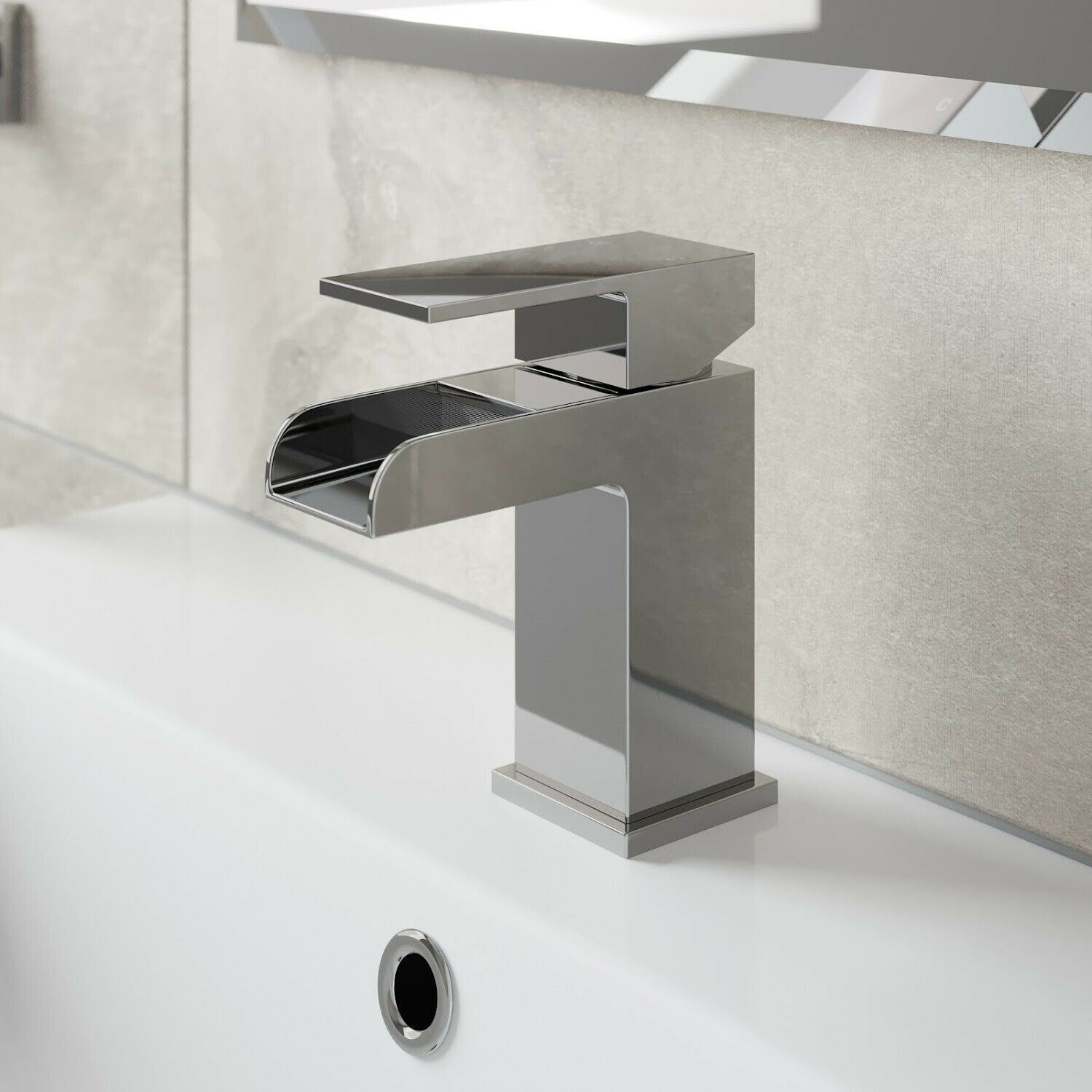 Waterfall Bathroom Taps Chrome Basin Mixer Bath Filler Shower Deck Tap ...