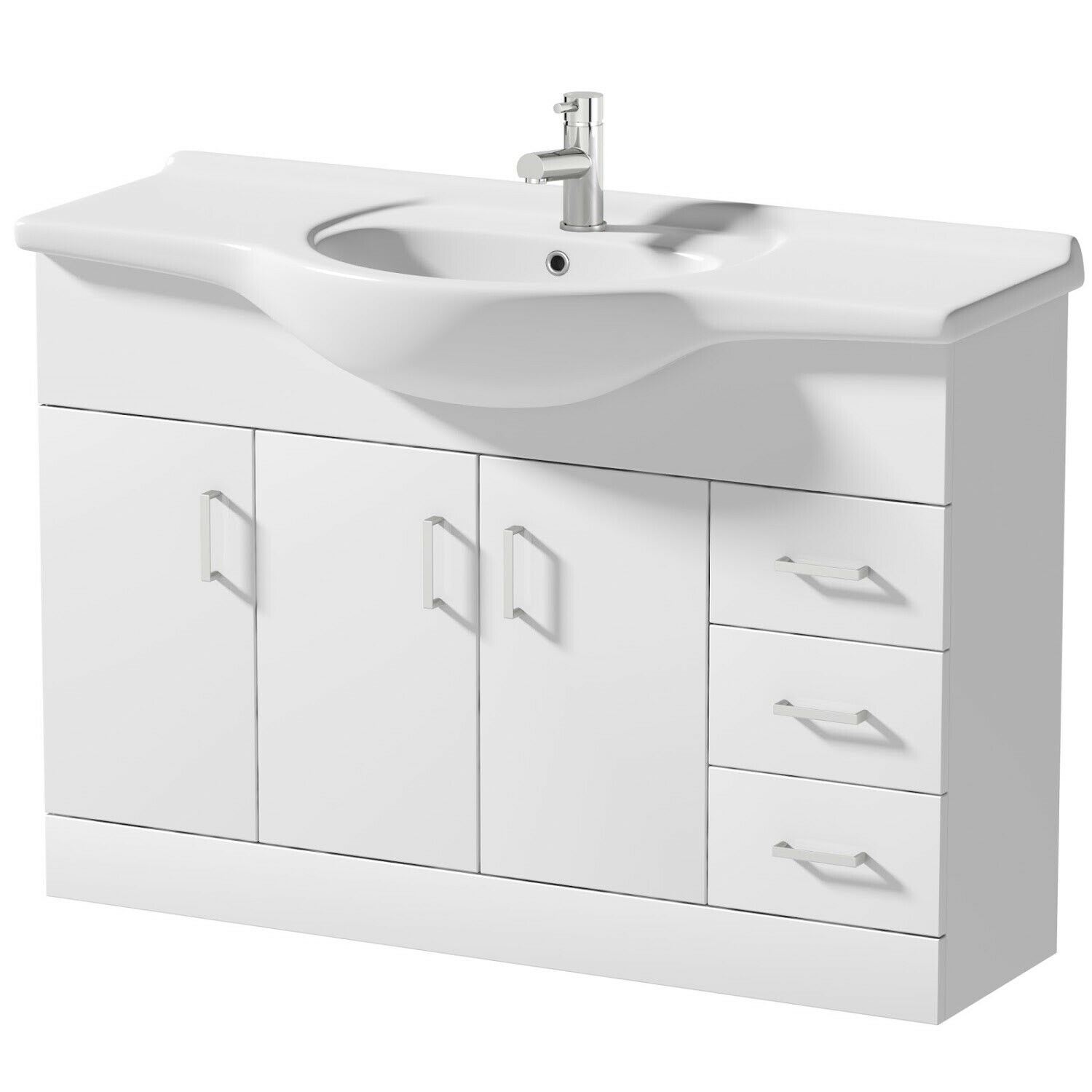 Bathroom Sink Vanity Unit White Basin Storage Furniture Door