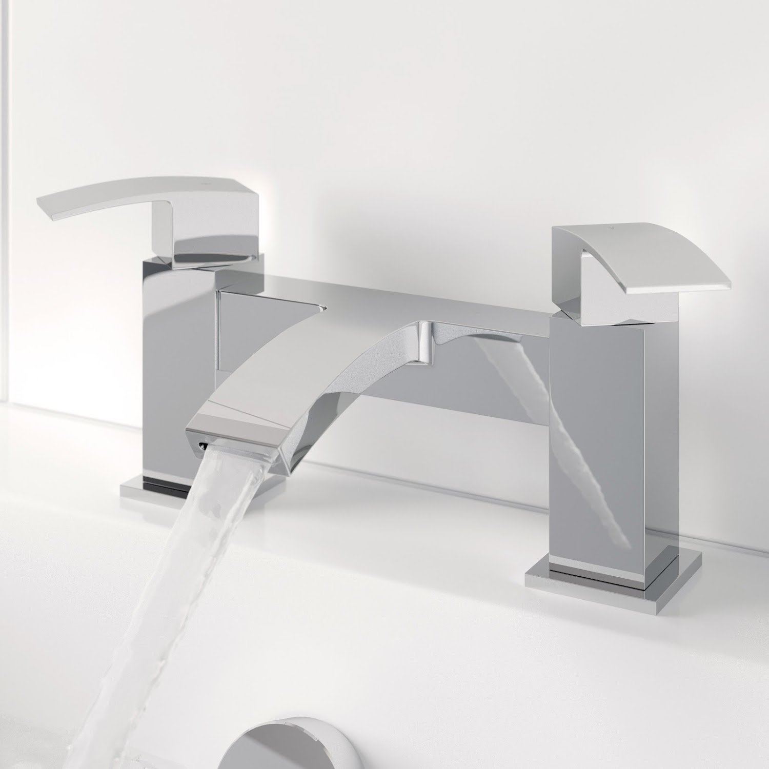 Modern Bathroom Tap Set Square Water Basin Mixer Bath Filler Shower ...