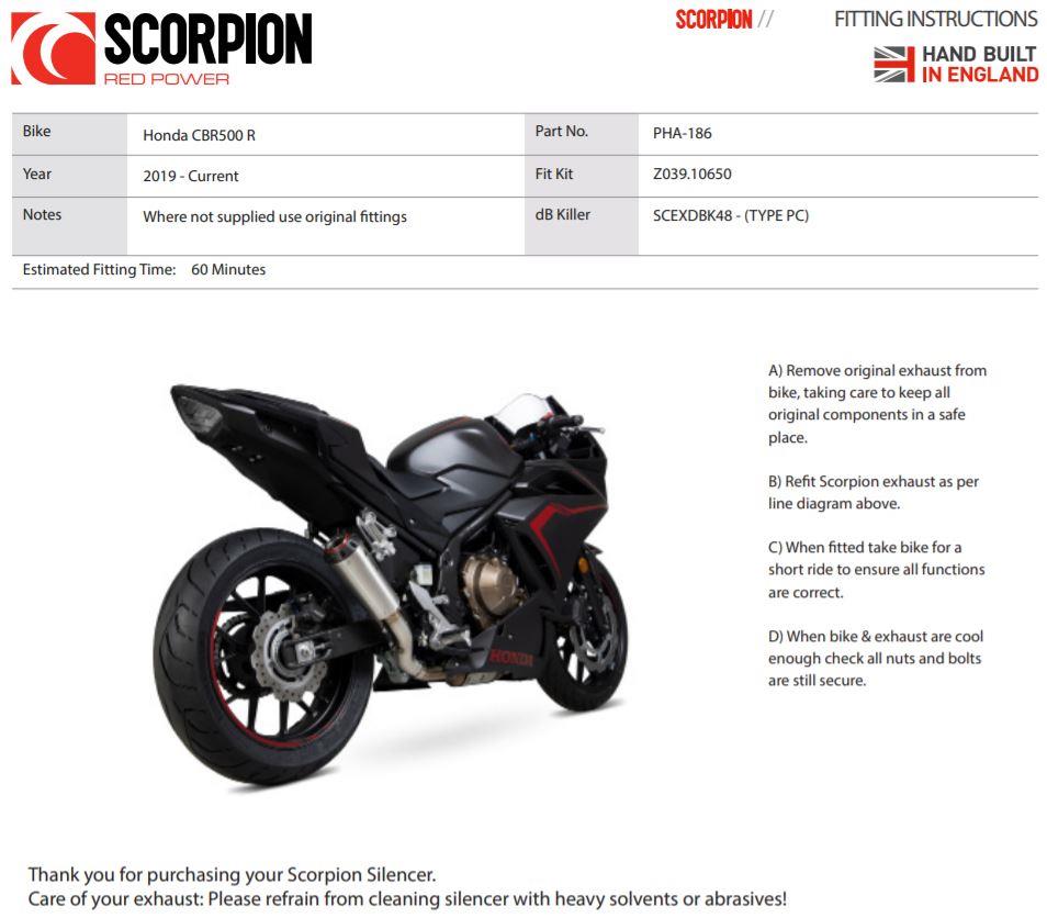 Scorpion Exhaust Red Power Slip-on Brushed Stainless Honda Scorpion Exhaust Red Power Slip-on Brushed Stainless Honda