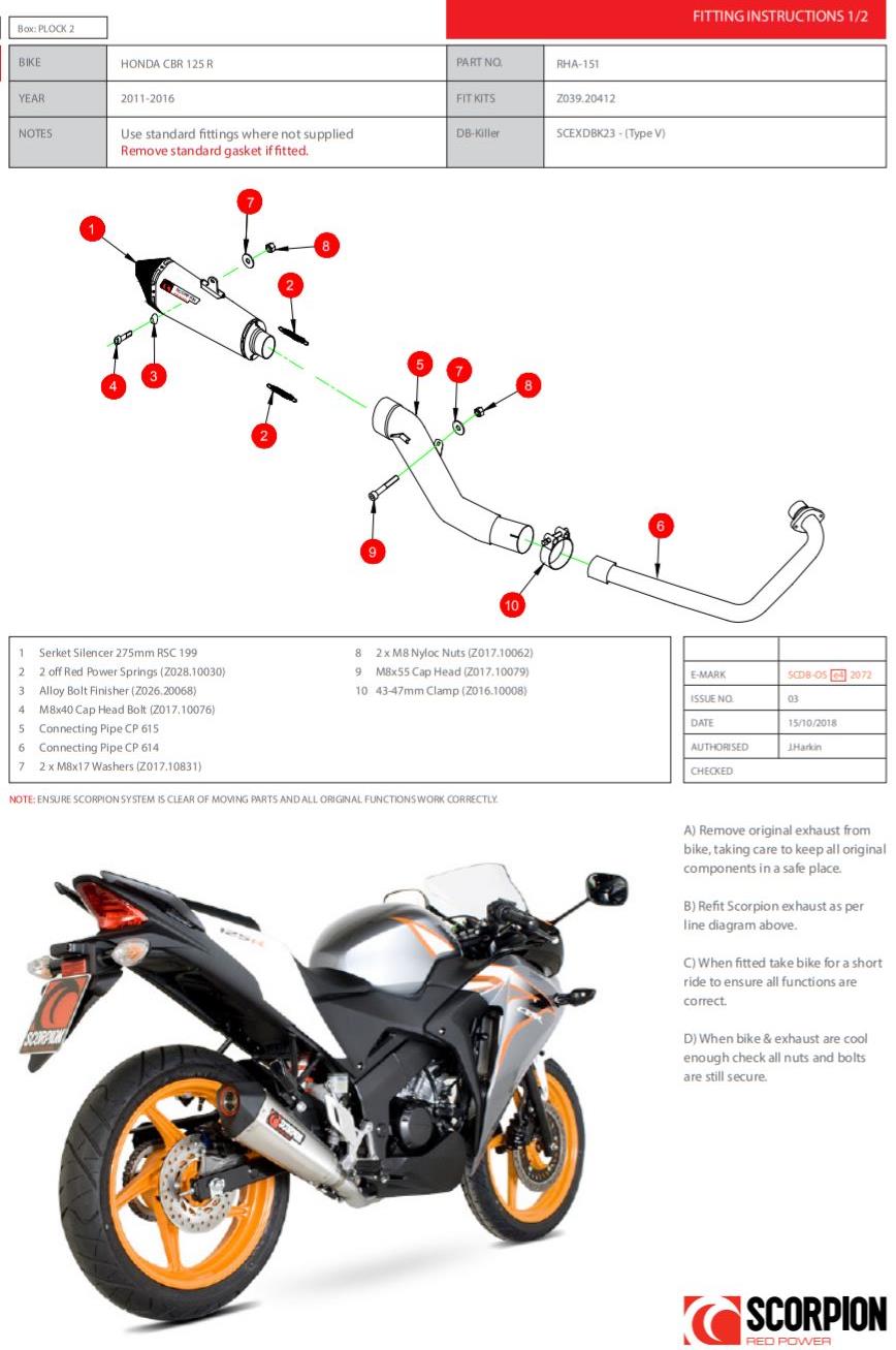 Scorpion Exhaust Serket Taper Full System Carbon Fibre Honda CBR