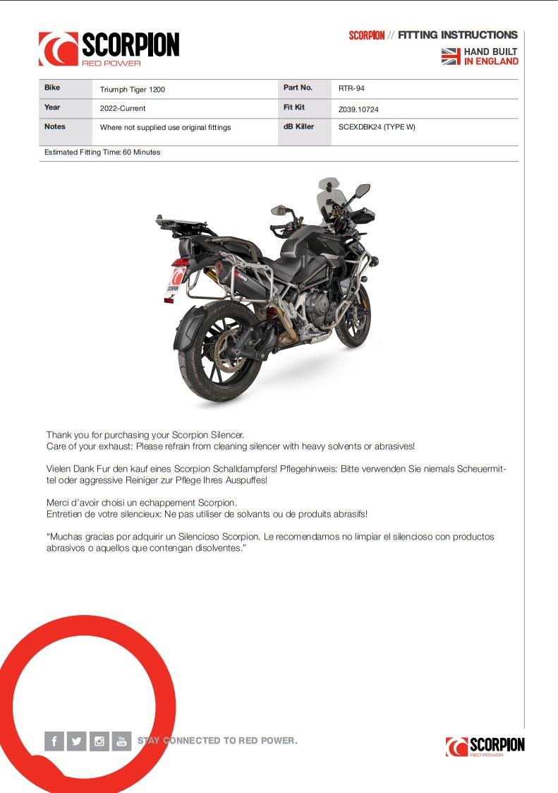 Scorpion Exhaust Serket Slip-on Black Ceramic Triumph Tiger 1200