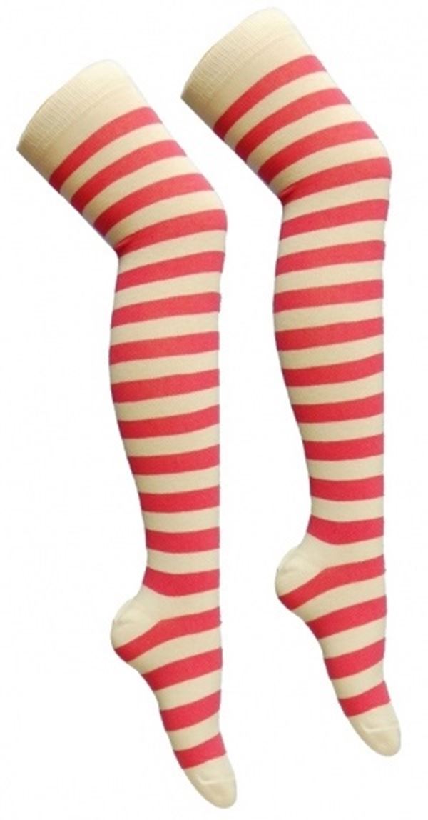 Damen Mädchen OTK gestreifte Socken mit Schleife über dem Knie hoch ausgefallene Socken UK - Bild 35 von 51