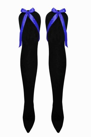 Damen Mädchen OTK gestreifte Socken mit Schleife über dem Knie hoch ausgefallene Socken UK - Bild 19 von 51