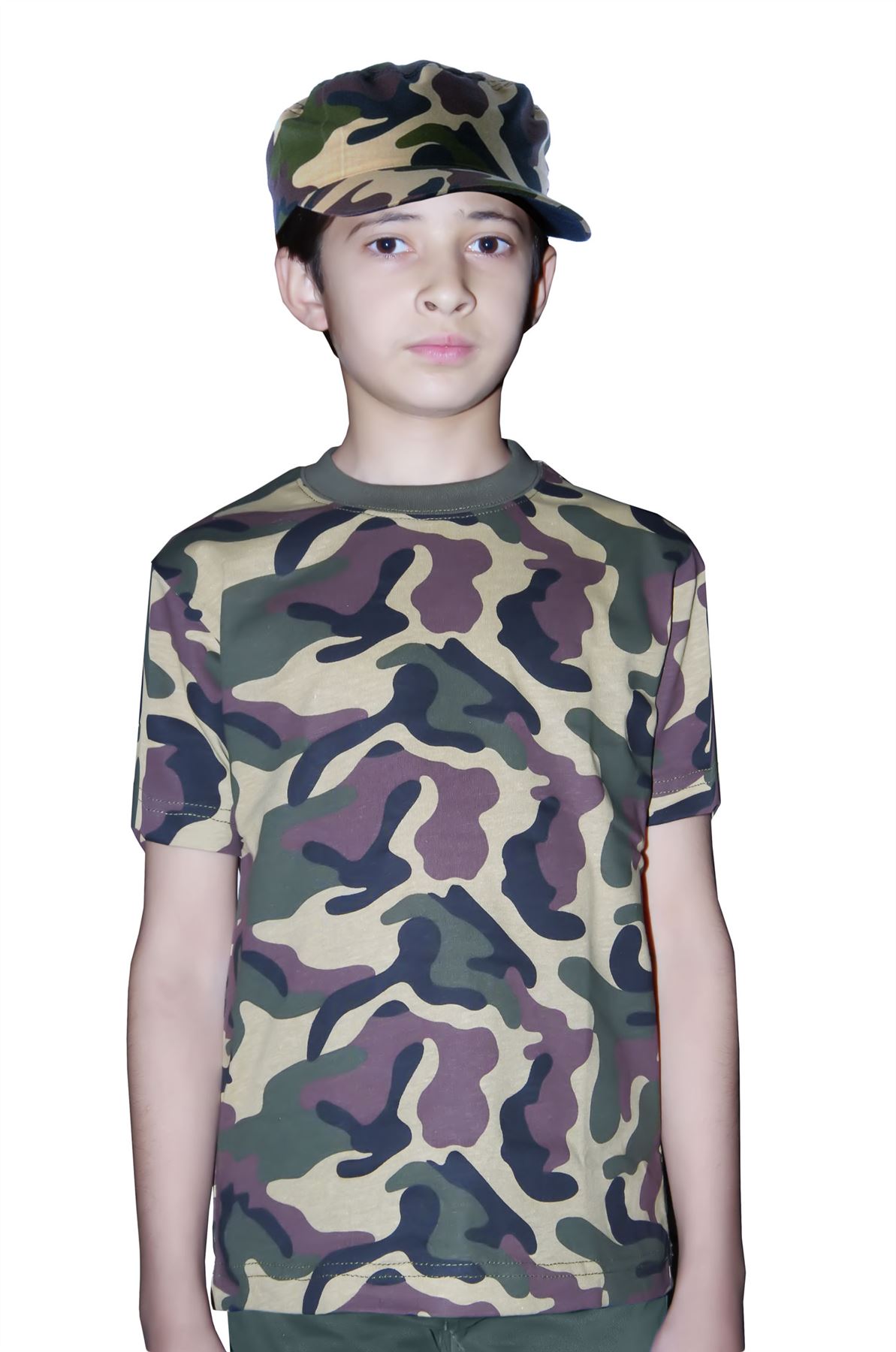 Kids Girls Boys T-Shirt Stripe Printed Muscle SWAT Camouflage Frozen Crew Neck - Picture 6 of 17