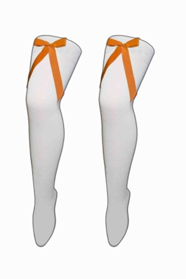 Damen Mädchen OTK gestreifte Socken mit Schleife über dem Knie hoch ausgefallene Socken UK - Bild 45 von 51