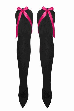 Damen Mädchen OTK gestreifte Socken mit Schleife über dem Knie hoch ausgefallene Socken UK - Bild 16 von 51