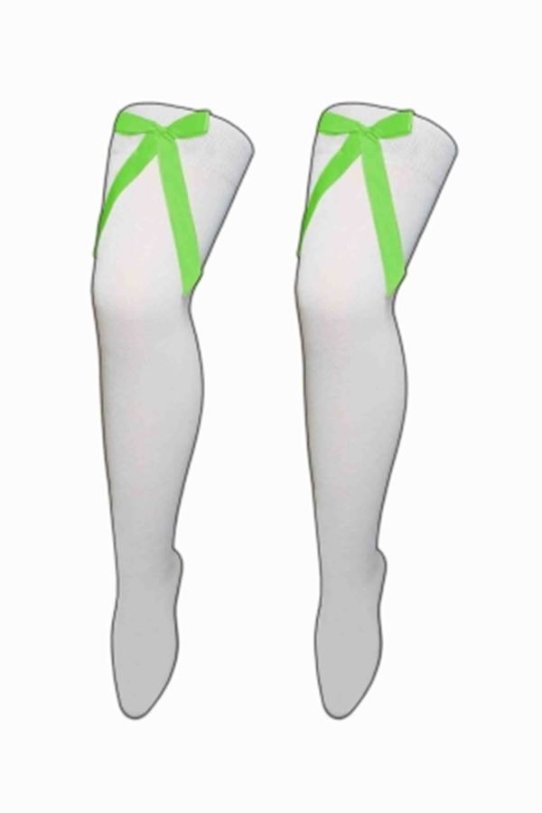 Damen Mädchen OTK gestreifte Socken mit Schleife über dem Knie hoch ausgefallene Socken UK - Bild 44 von 51