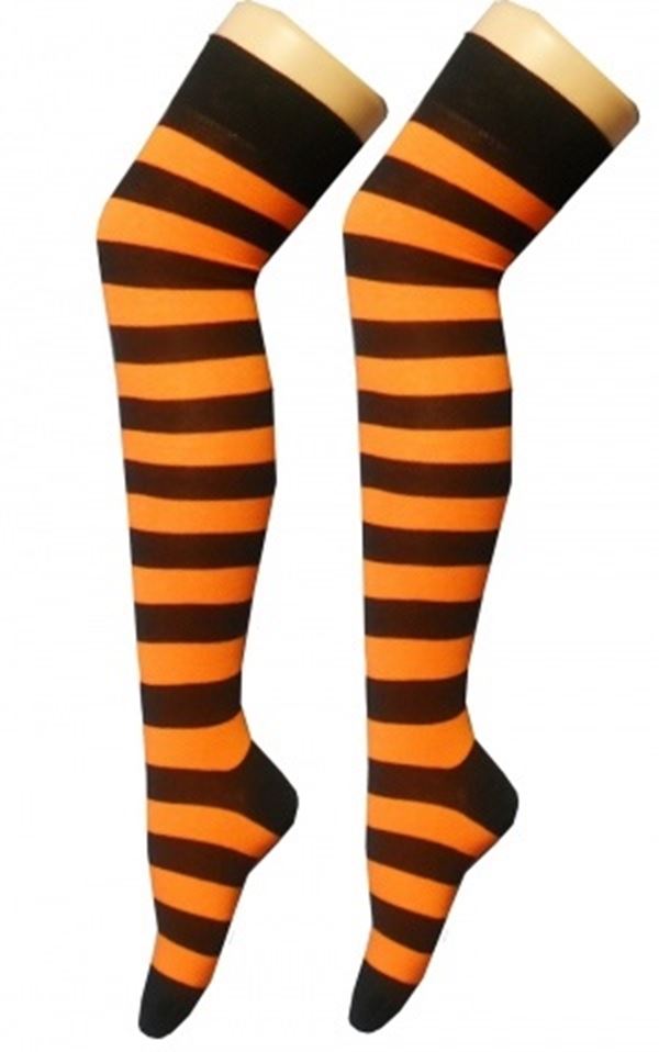 Damen Mädchen OTK gestreifte Socken mit Schleife über dem Knie hoch ausgefallene Socken UK - Bild 5 von 51