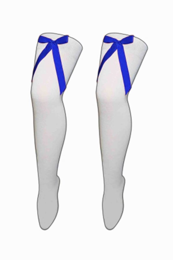 Damen Mädchen OTK gestreifte Socken mit Schleife über dem Knie hoch ausgefallene Socken UK - Bild 49 von 51