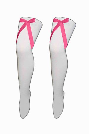 Damen Mädchen OTK gestreifte Socken mit Schleife über dem Knie hoch ausgefallene Socken UK - Bild 46 von 51