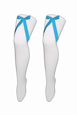 Damen Mädchen OTK gestreifte Socken mit Schleife über dem Knie hoch ausgefallene Socken UK - Bild 50 von 51