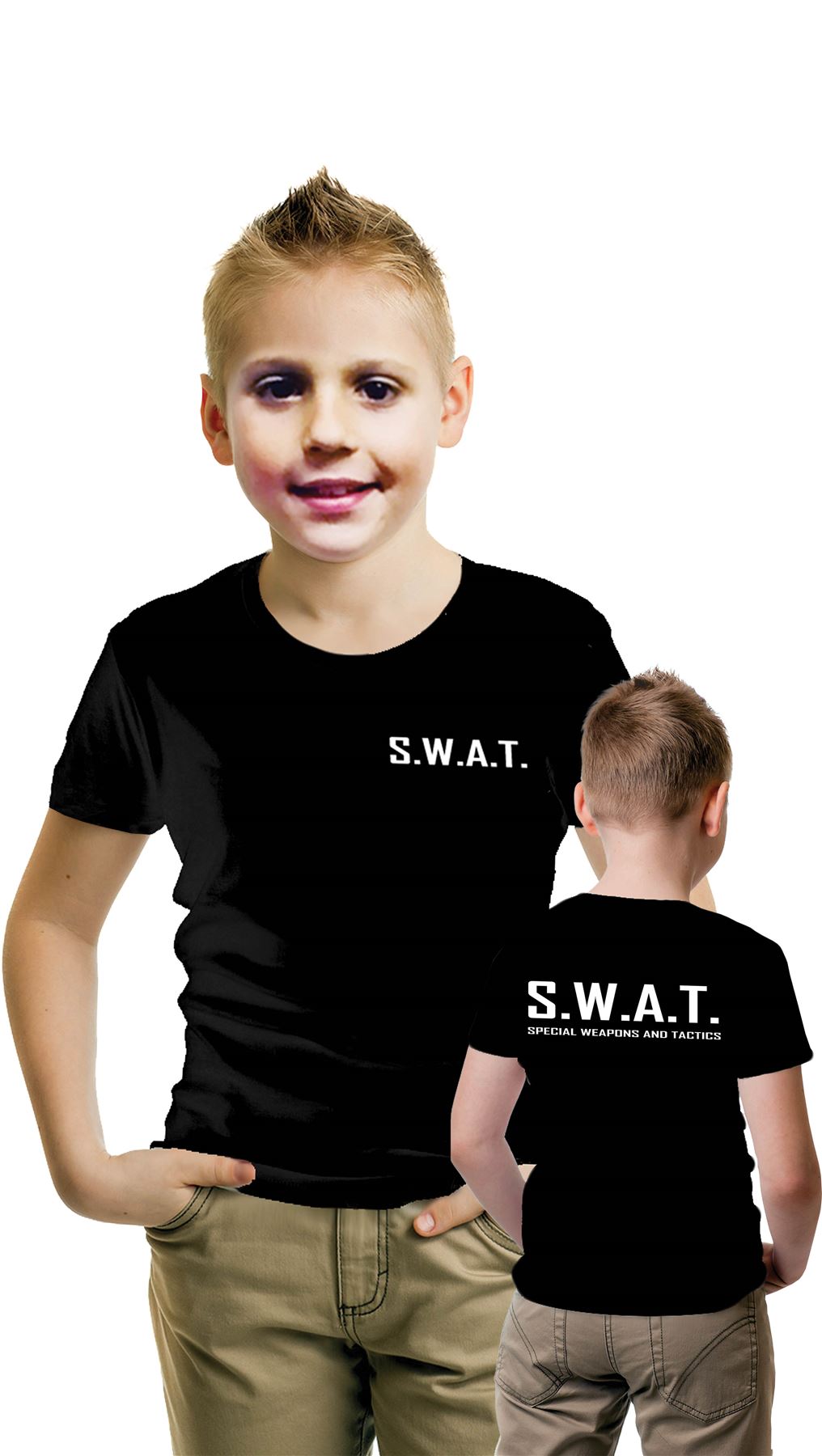 Kids Girls Boys T-Shirt Stripe Printed Muscle SWAT Camouflage Frozen Crew Neck - Picture 9 of 17