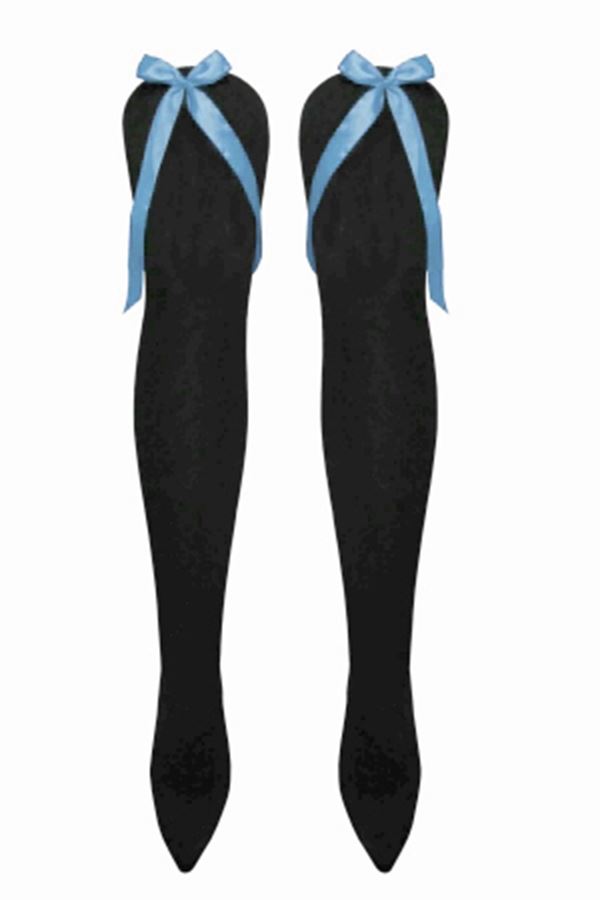 Damen Mädchen OTK gestreifte Socken mit Schleife über dem Knie hoch ausgefallene Socken UK - Bild 14 von 51