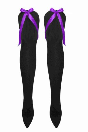 Damen Mädchen OTK gestreifte Socken mit Schleife über dem Knie hoch ausgefallene Socken UK - Bild 17 von 51