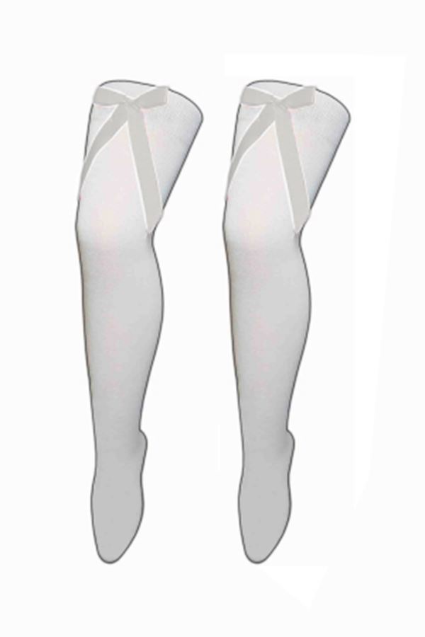Damen Mädchen OTK gestreifte Socken mit Schleife über dem Knie hoch ausgefallene Socken UK - Bild 51 von 51