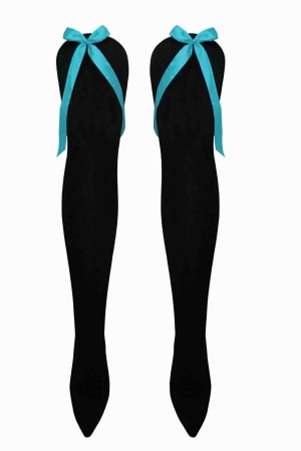 Damen Mädchen OTK gestreifte Socken mit Schleife über dem Knie hoch ausgefallene Socken UK - Bild 20 von 51