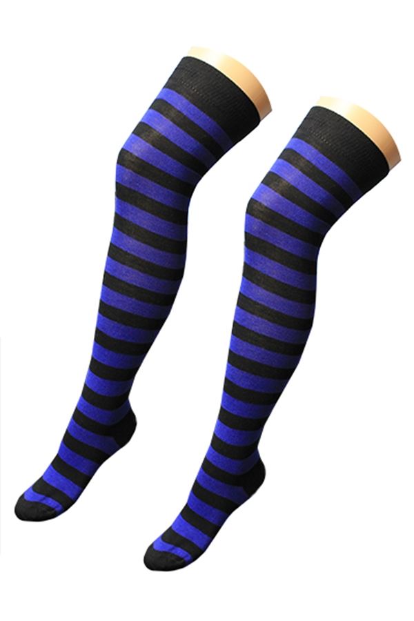 Damen Mädchen OTK gestreifte Socken mit Schleife über dem Knie hoch ausgefallene Socken UK - Bild 8 von 51