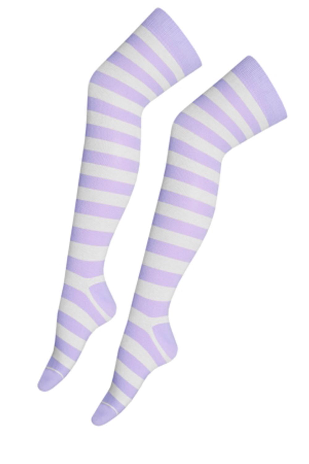 Damen Mädchen OTK gestreifte Socken mit Schleife über dem Knie hoch ausgefallene Socken UK - Bild 29 von 51