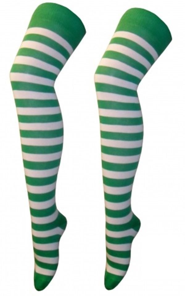 Damen Mädchen OTK gestreifte Socken mit Schleife über dem Knie hoch ausgefallene Socken UK - Bild 26 von 51