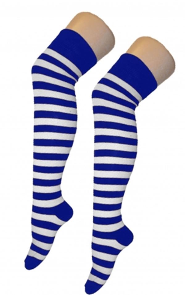 Damen Mädchen OTK gestreifte Socken mit Schleife über dem Knie hoch ausgefallene Socken UK - Bild 24 von 51