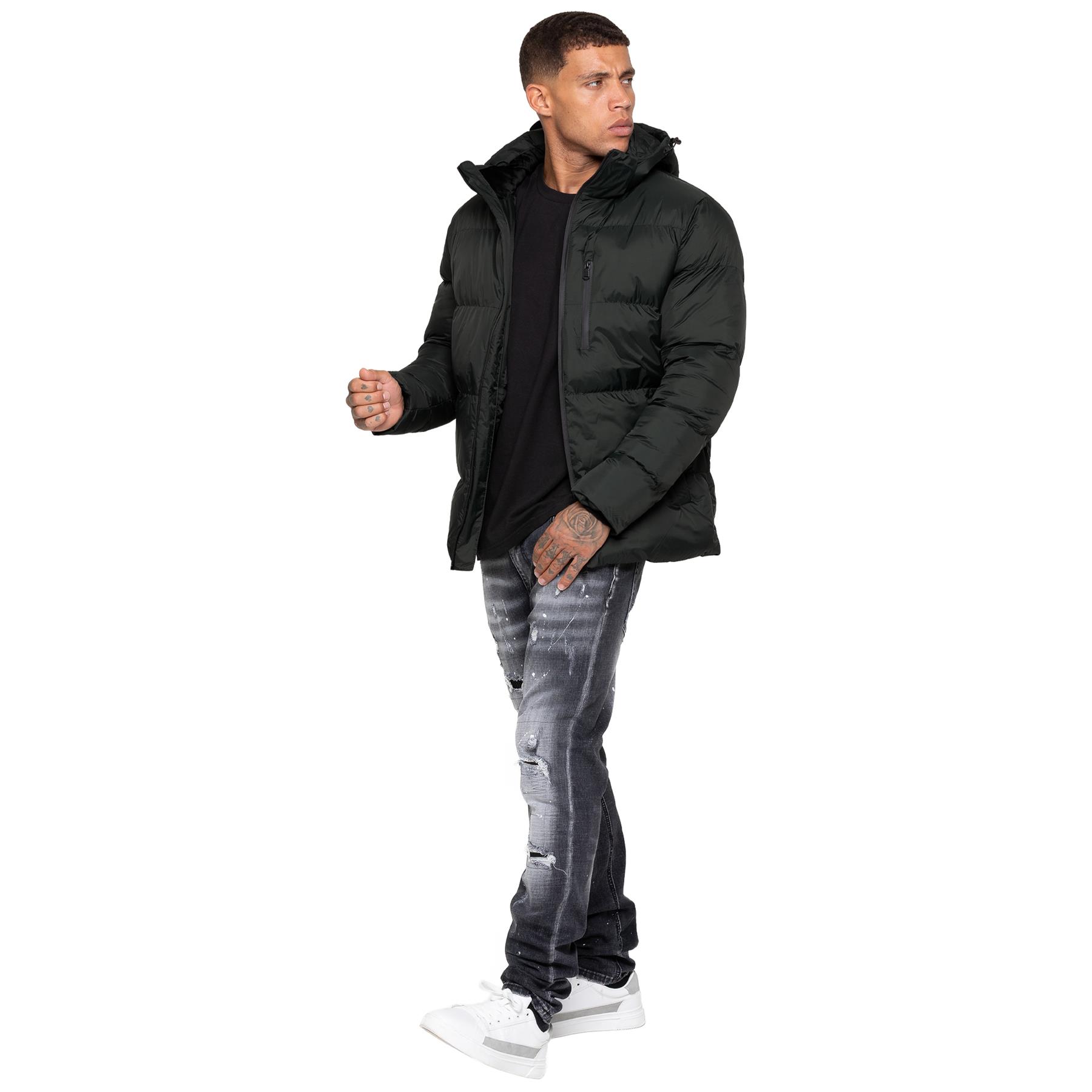 Kruze Hombre Chaqueta Acolchada Impermeable Invierno Suave Cálido Casual Capucha - Picture 16 of 28