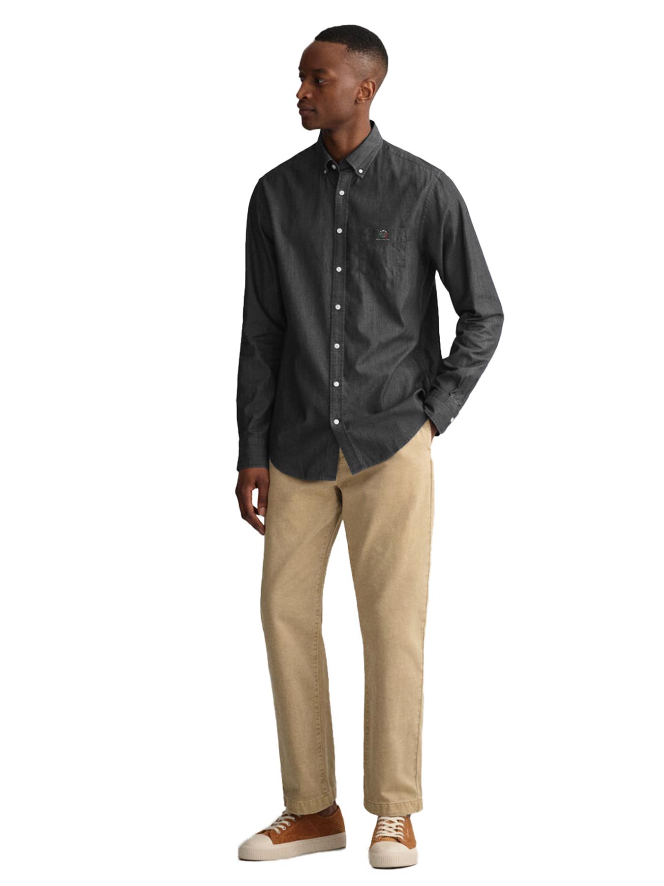 Enzo Mens Long Sleeve Shirt Casual Cotton Regular Fit Embroidered Logo Shirts - Picture 29 of 53