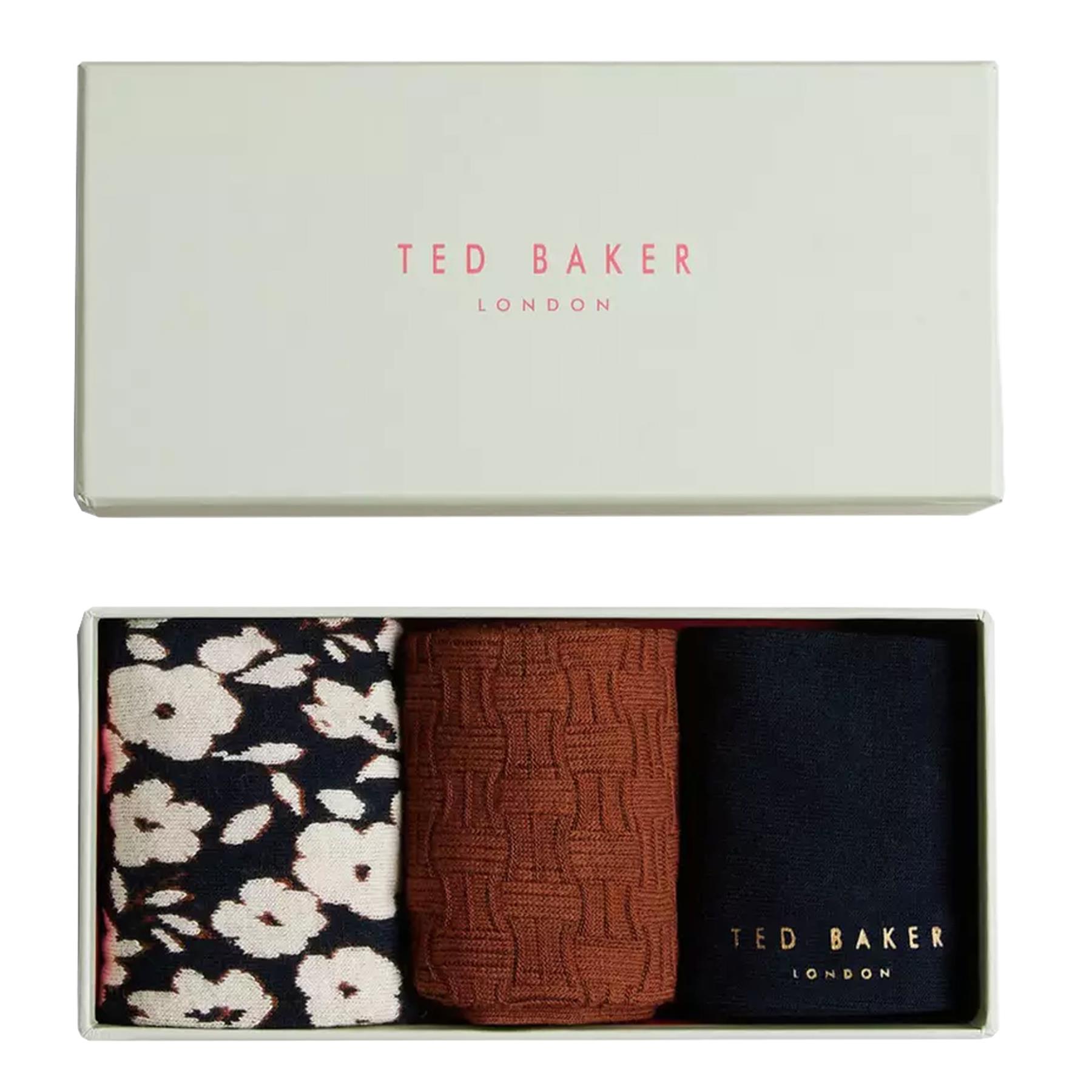 Ted Baker Mens Socks 3 Pairs Casual Cotton Rich Designer Gift Box Sock - Picture 3 of 34