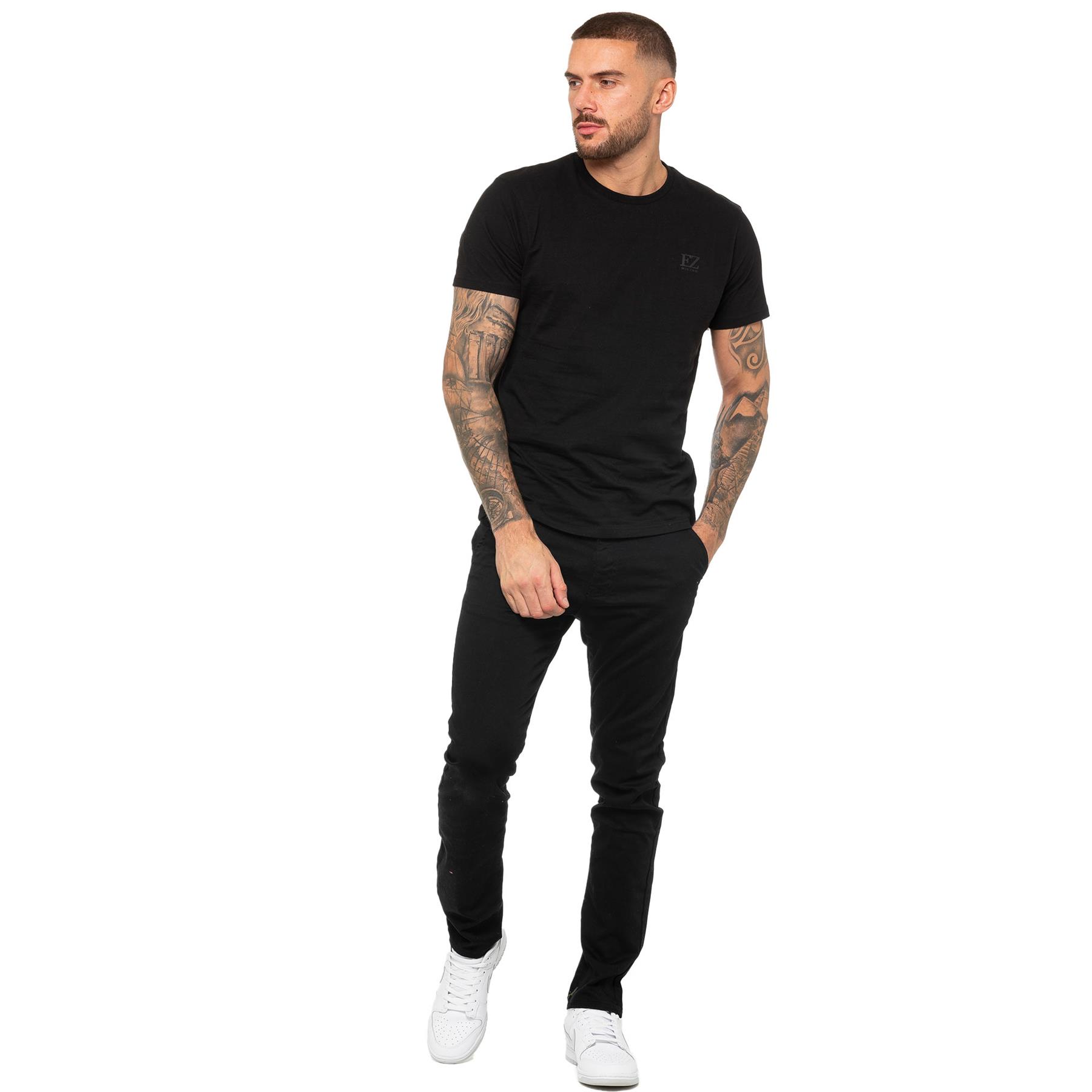 Enzo Mens T Shirt Short Sleeve Top Plain Cotton Crew Neck Casual Shirt - Picture 17 of 71