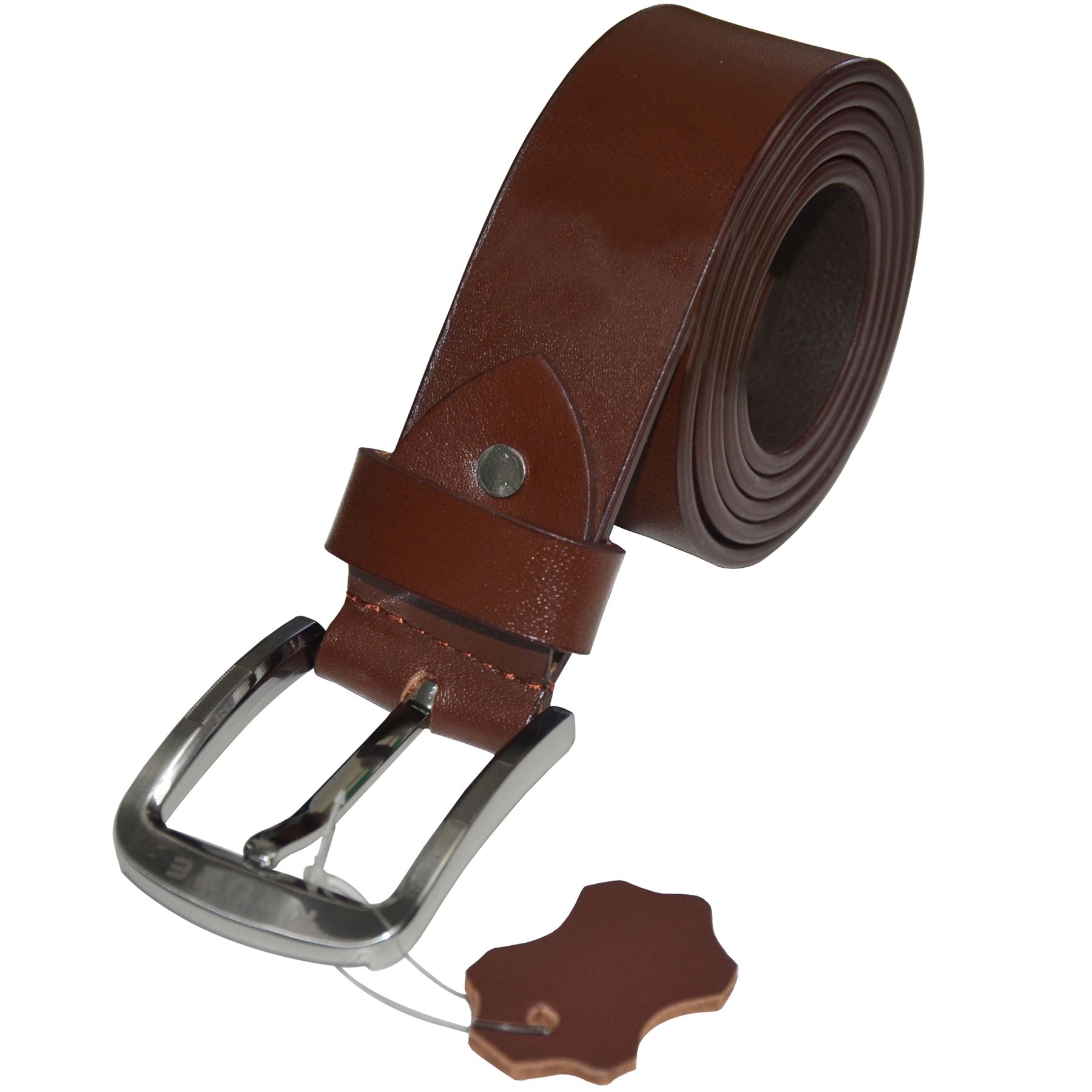 Kruze Mens Genuine Real Leather Belt for Jeans Big King Size Buckle