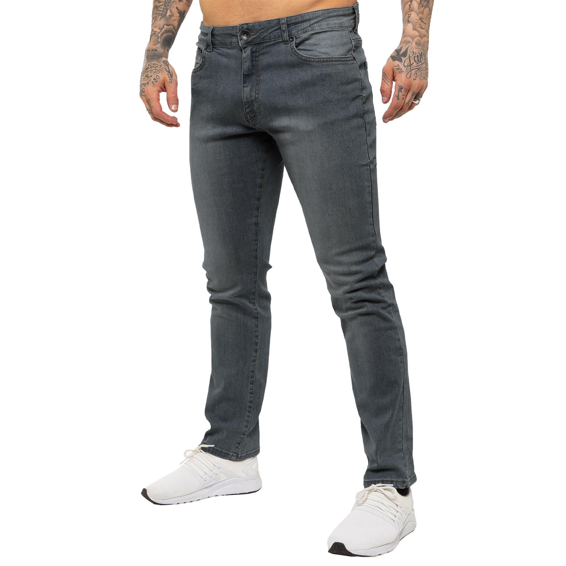 Pantalones de mezclilla elásticos calce regular pierna recta Kruze Jeans para hombre tallas UK - Imagen 19 de 23
