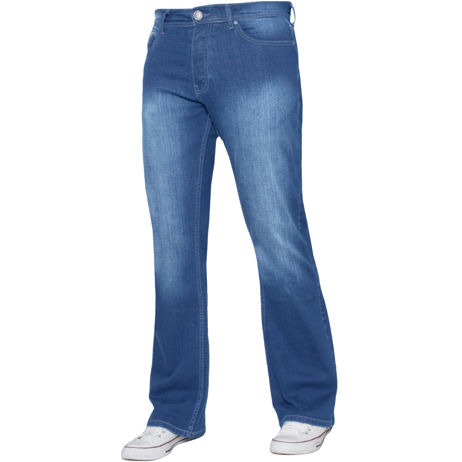 Mens Straight Leg Bootcut Jeans Regular Stretch Denim Work Pant Kruze