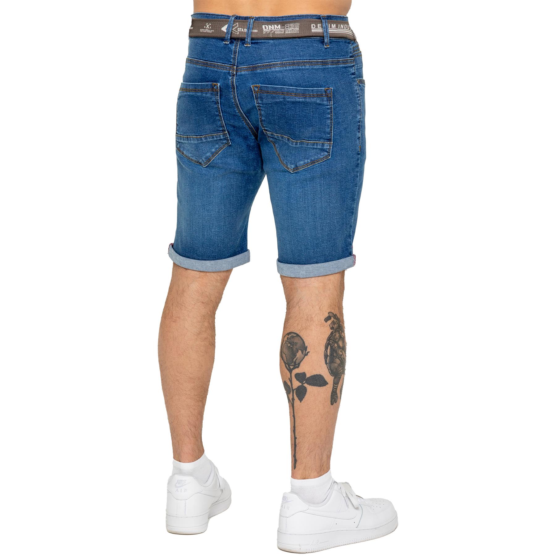 Pantalones Cortos Enzo Para Hombres Calce Ajustado Verano Elastizados Denim Medio Pantalones - Imagen 11 de 20