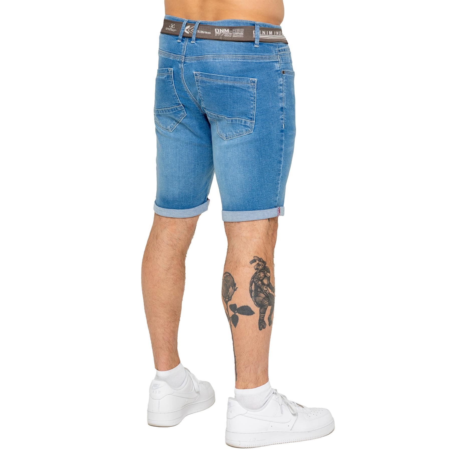 Pantalones Cortos Enzo Para Hombres Calce Ajustado Verano Elastizados Denim Medio Pantalones - Imagen 17 de 20