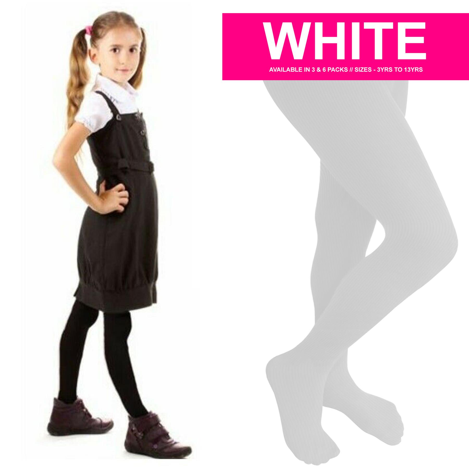 3 Pack Girls Tights School Super Soft Cotton Rich Back 2 School Age 3 – 13 Years - Picture 17 of 19