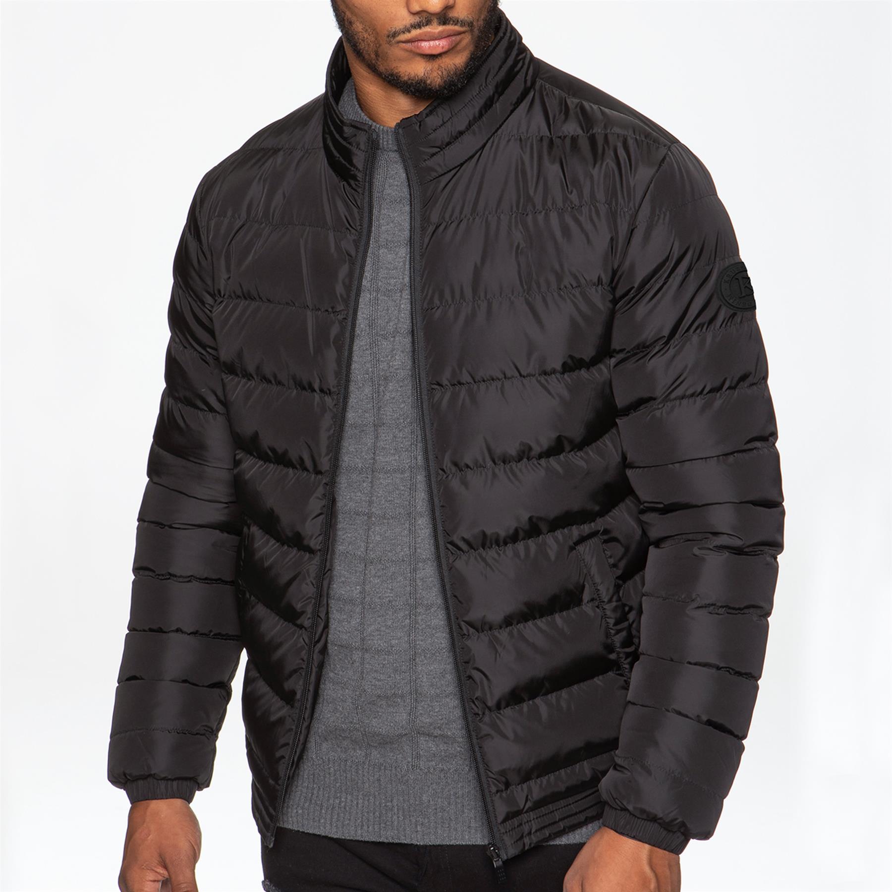 Mens Jackets Zip Up Quilted Bubble Coat 