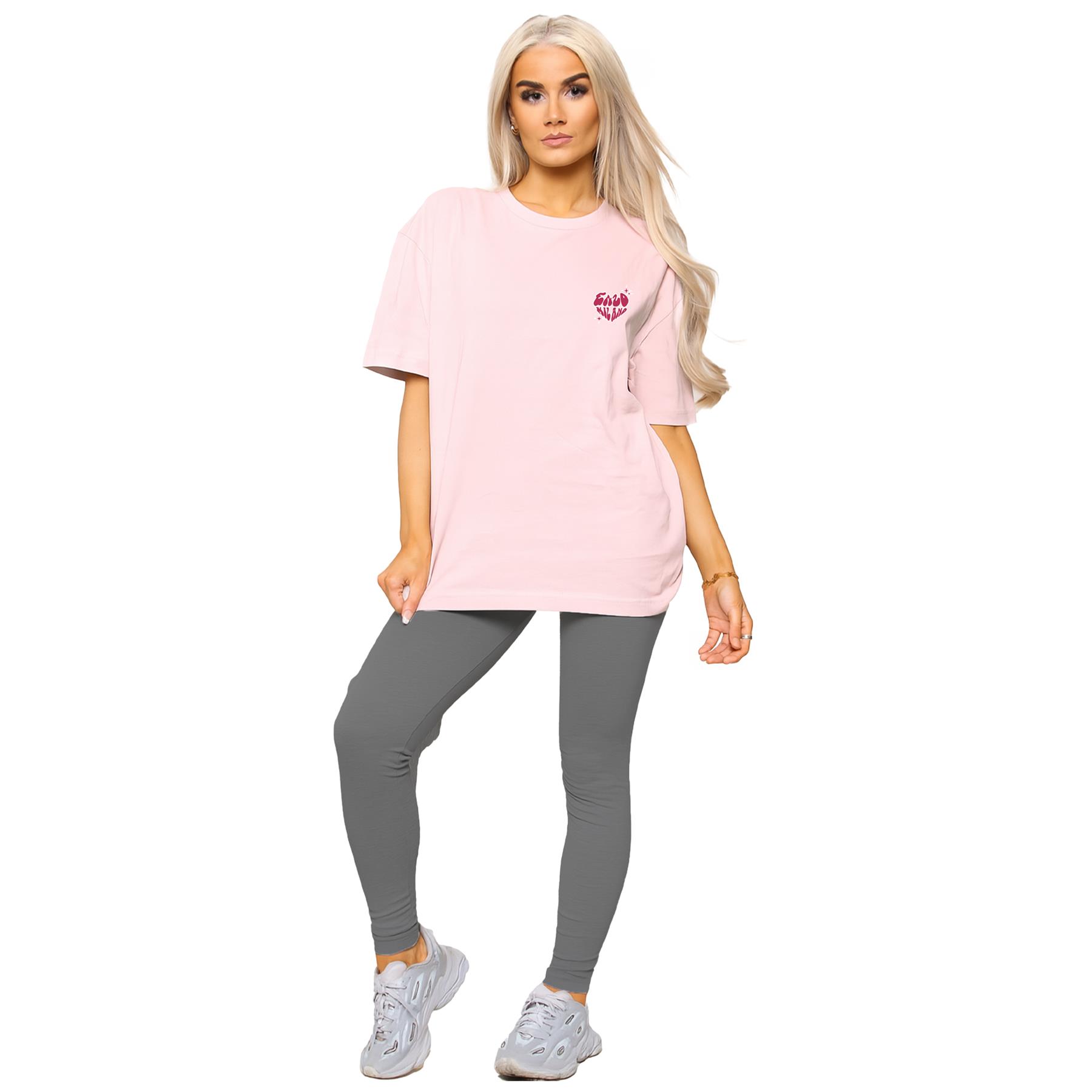 Conjunto de Conjunto para Mujer Enzo Cuello Redondo Logo Camiseta Elástica Elastizada Leggings Traje - Imagen 2 de 19