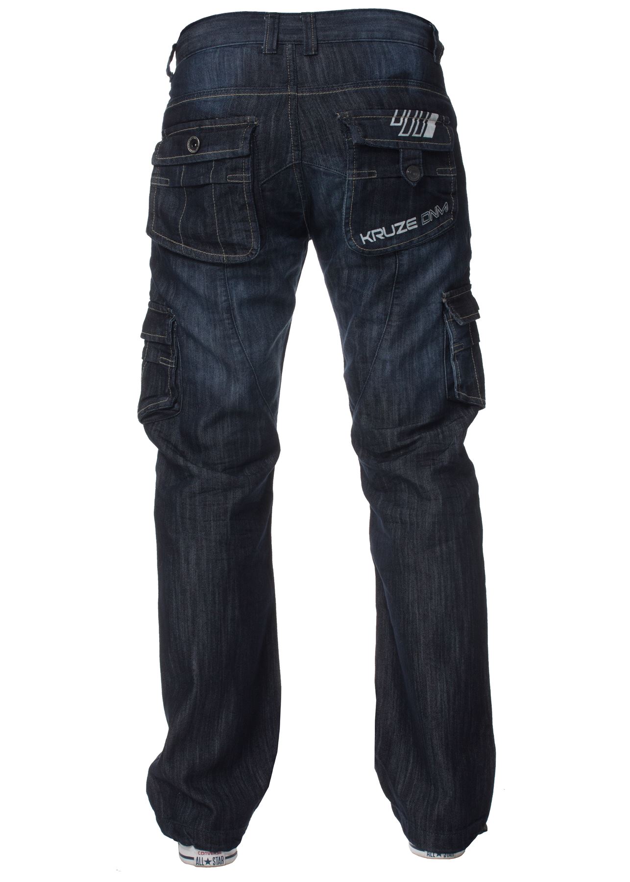 Kruze Mens Combat Jeans Cargo Trousers Denim Heavy Duty Work Pants All UK Sizes - Picture 14 of 19
