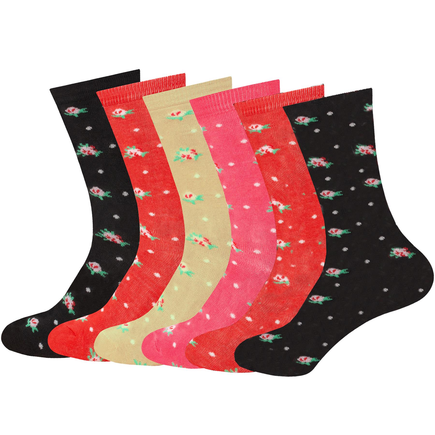Womens Socks Cotton Rich Ladies Ankle Design Sports Socks 6 Pairs Adults UK 4-7 - Picture 40 of 51