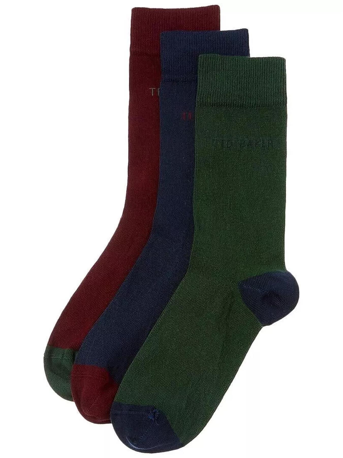 Ted Baker Mens Socks 3 Pairs Casual Cotton Rich Designer Gift Box Sock - Picture 6 of 34