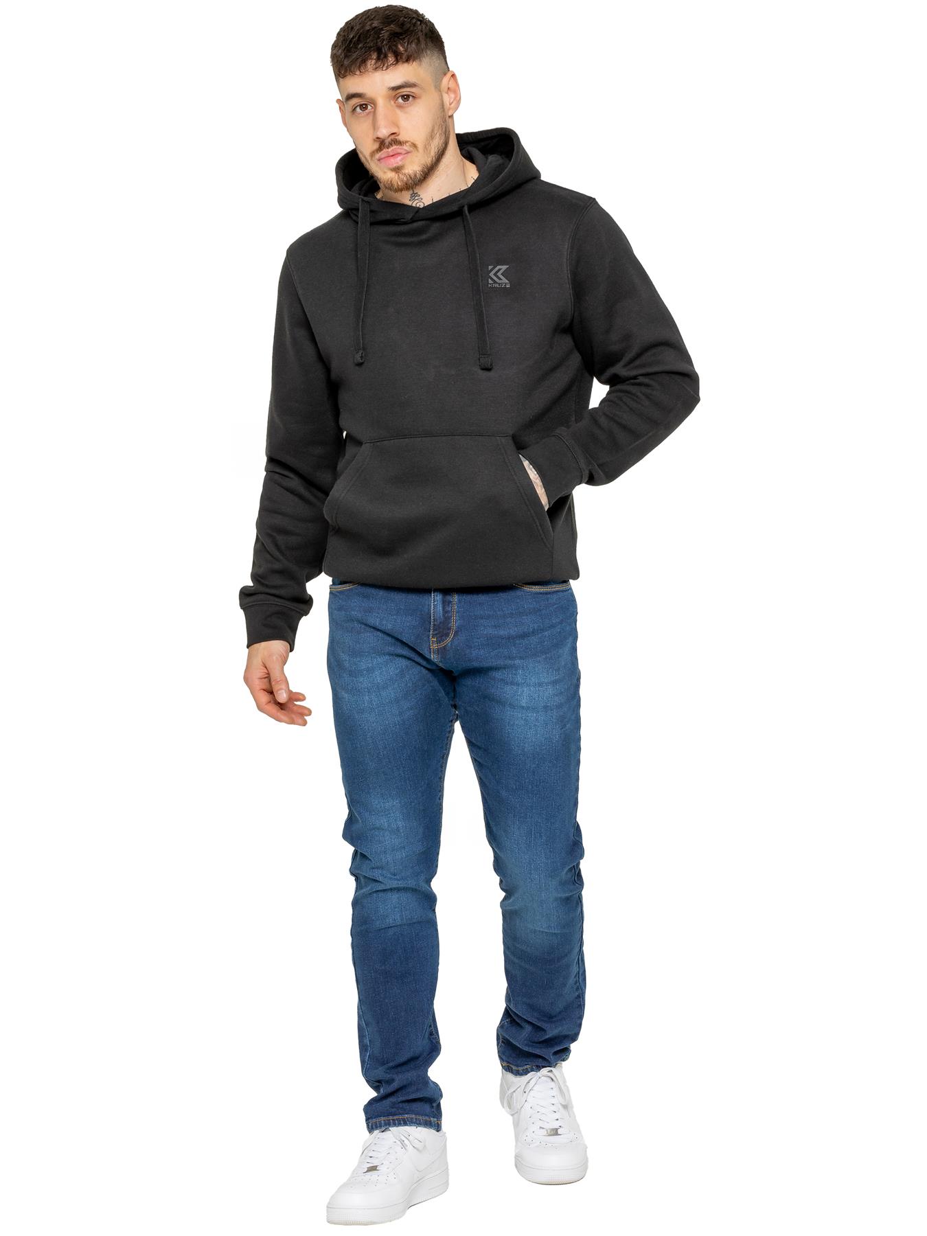 Kruze Herren Kapuzenpullover Freizeit Fleece mit Kapuze Top - Picture 6 of 26