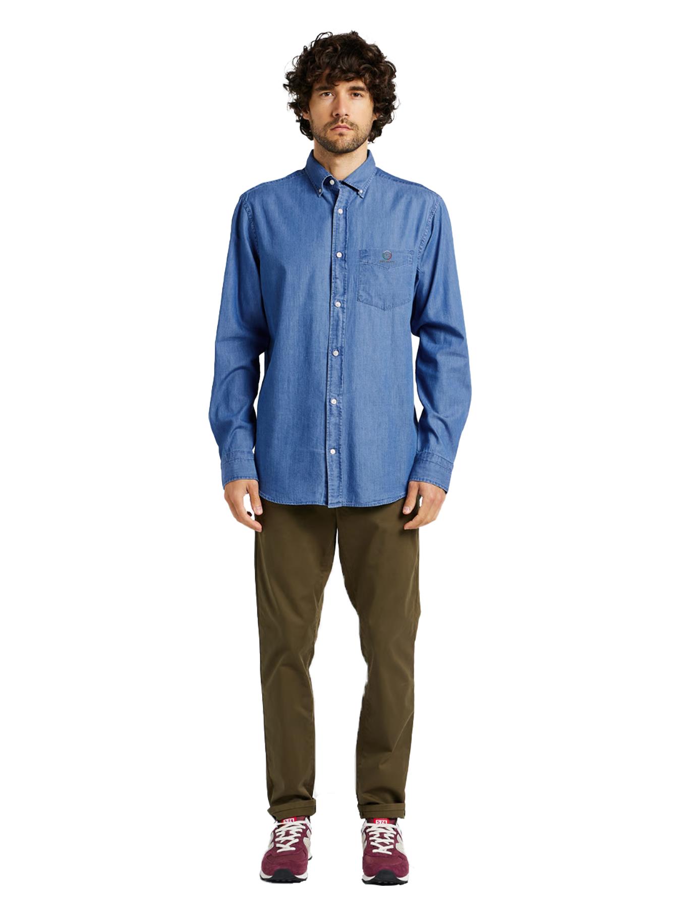 Enzo Mens Long Sleeve Shirt Casual Cotton Regular Fit Embroidered Logo Shirts - Picture 37 of 53