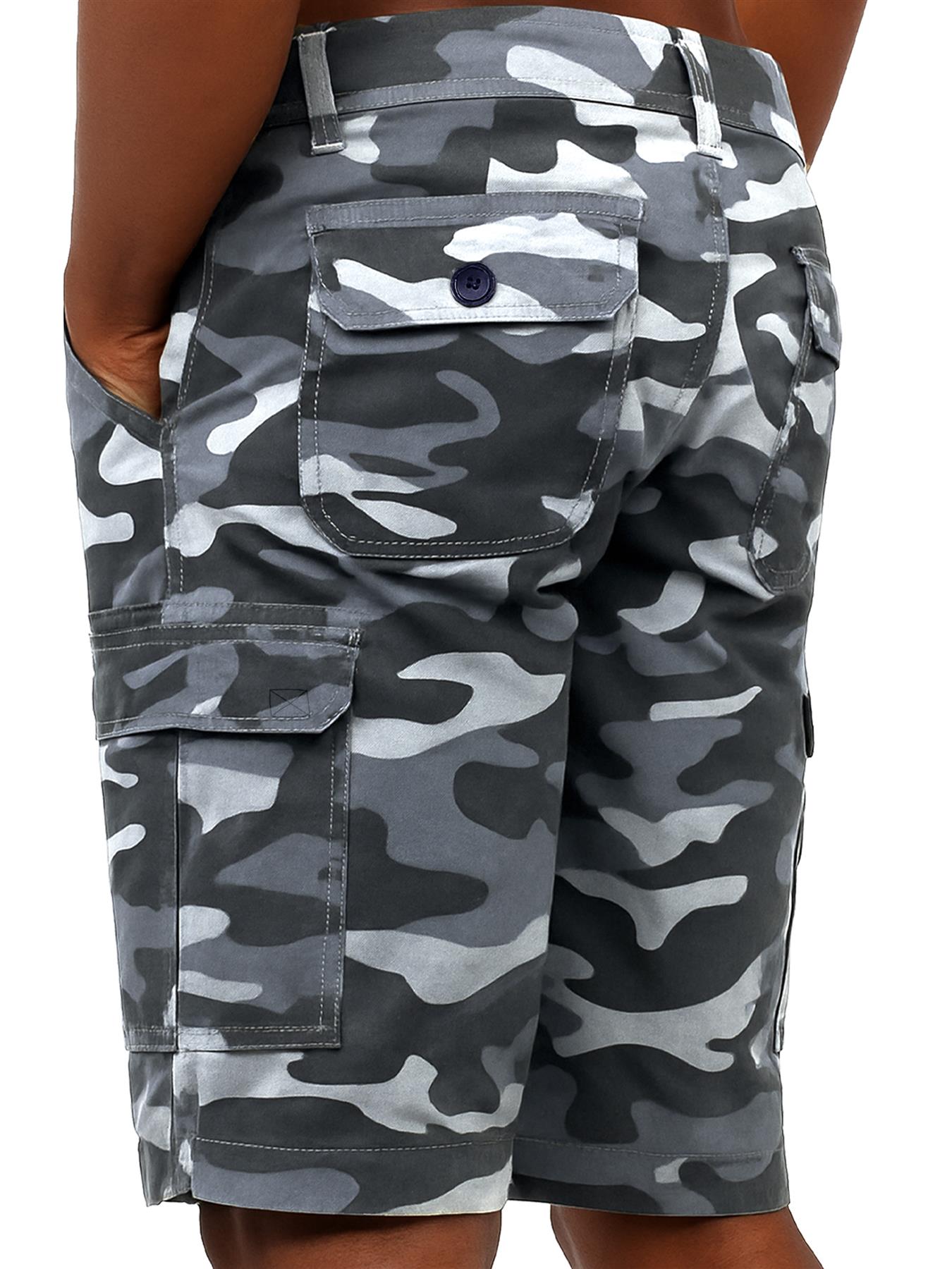 Kruze Mens Cargo Shorts Army Combat Camouflage Cotton Work Casual Half Pants - Picture 30 of 40