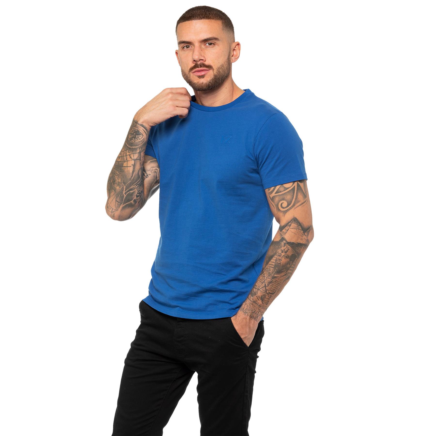 Enzo Mens T Shirt Short Sleeve Top Plain Cotton Crew Neck Casual Shirt - Picture 19 of 71