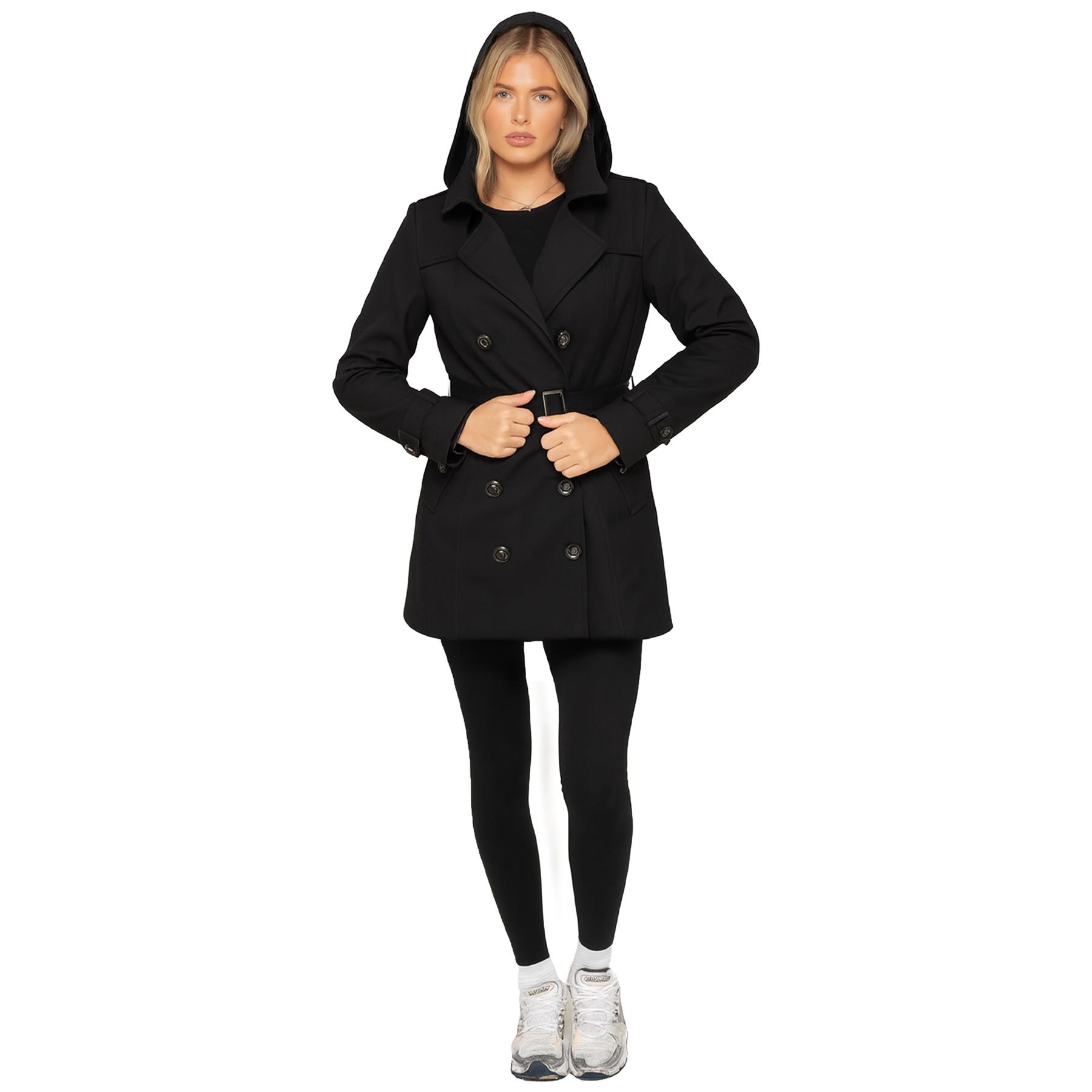 Enzo Damen Trenchcoat Damen Wasserdicht Lange Warme Jacke Mit Knöpfen - Picture 6 of 22
