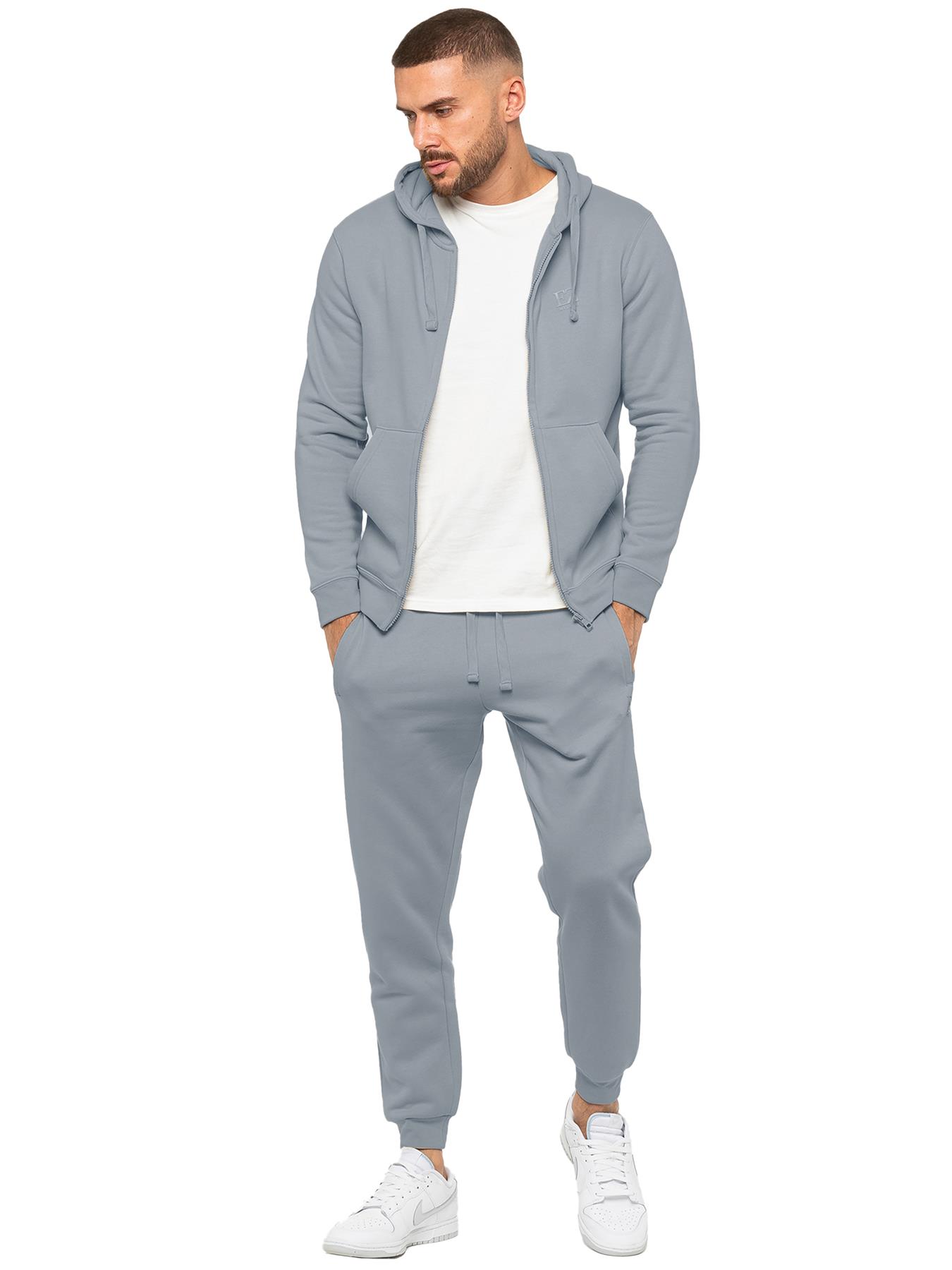 Conjunto de chándal completo Enzo para hombre gimnasio sudadera con capucha joggers informales invierno parte superior inferior - Imagen 49 de 67