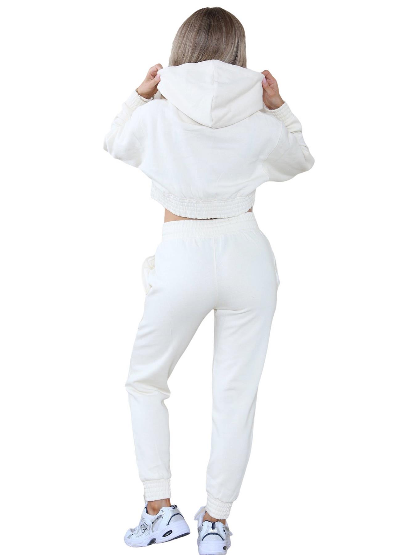 Kruze Womens Tracksuits Sets 2pcs Ladies Crop Zip Hoodie Casual Joggers Suit - Picture 20 of 28